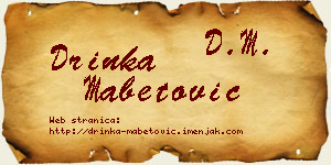 Drinka Mabetović vizit kartica